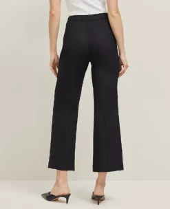 Petite High Rise Flare Ankle Pant in Breathable Linen Blend - Black 5 Petite High Rise Flare Ankle Pant in Breathable Linen Blend - Black -Ann Taylor Store 852823 2222 ALT2