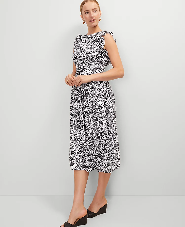 Floral Ruffle Petite Midi Dress - Elegant Black Halter Neck Pleated Dress 1 Floral Ruffle Petite Midi Dress - Elegant Black Halter Neck Pleated Dress