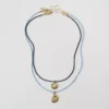 Island-Inspired Gold Shell Corded Pendant Necklace