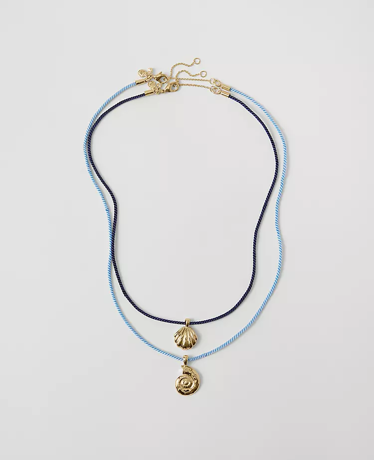 Island-Inspired Gold Shell Corded Pendant Necklace 1 Island-Inspired Gold Shell Corded Pendant Necklace