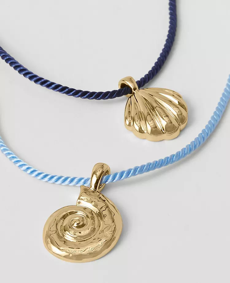 Island-Inspired Gold Shell Corded Pendant Necklace 2 Island-Inspired Gold Shell Corded Pendant Necklace - Image 2