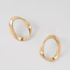 Goldtone Twisted Metal Stud Earrings - 1-Inch Statement Jewelry