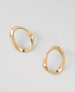 Goldtone Twisted Metal Stud Earrings - 1-Inch Statement Jewelry
