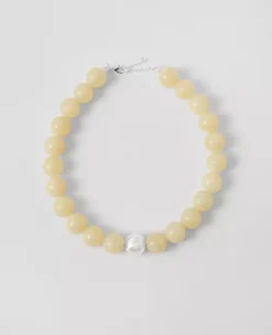 Ivory Oversized Beaded Ball Necklace | Elegant Statement Jewelry