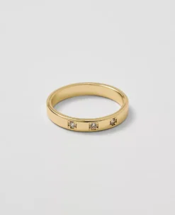 Multi Crystal Gold Tone Statement Ring for Women