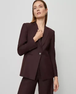 The One-Button Blazer Classic Burgundy 7 The One-Button Blazer Classic Burgundy -Ann Taylor Store 853031 019903 ALT3