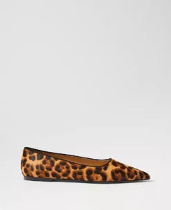 Ann Taylor Weekend Animal Print Haircalf Pointy Toe Ballet Flat - Brown Multi