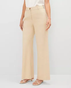 Petite Wide-Leg Curvy Fit High-Waist Trousers - Sands Edge