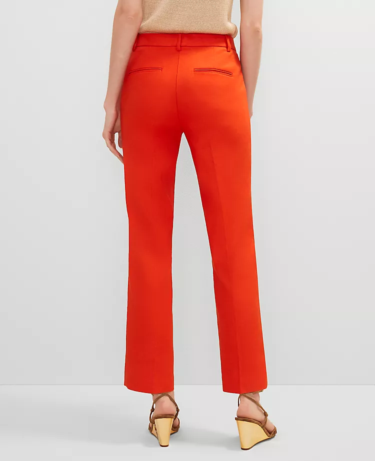 Petite Curvy Slim Linen Ankle Pants - Red Pepper Eva Pant 2 Petite Curvy Slim Linen Ankle Pants - Red Pepper Eva Pant - Image 2
