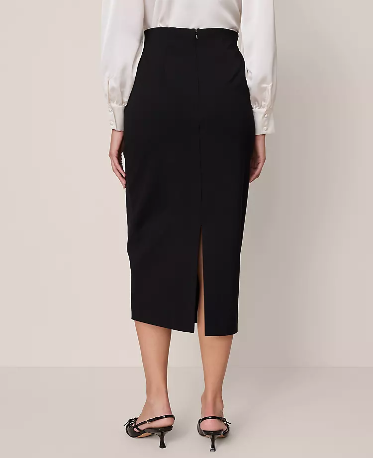 Belted Pencil Skirt In Ponte Black 3 Belted Pencil Skirt In Ponte Black - Image 3