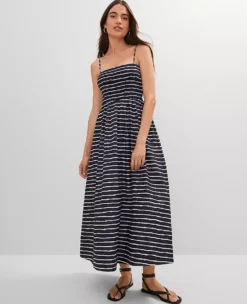Ann Taylor Petite Weekend Collection Striped Flare Dress -Ann Taylor Store 853116 520046 ALT4