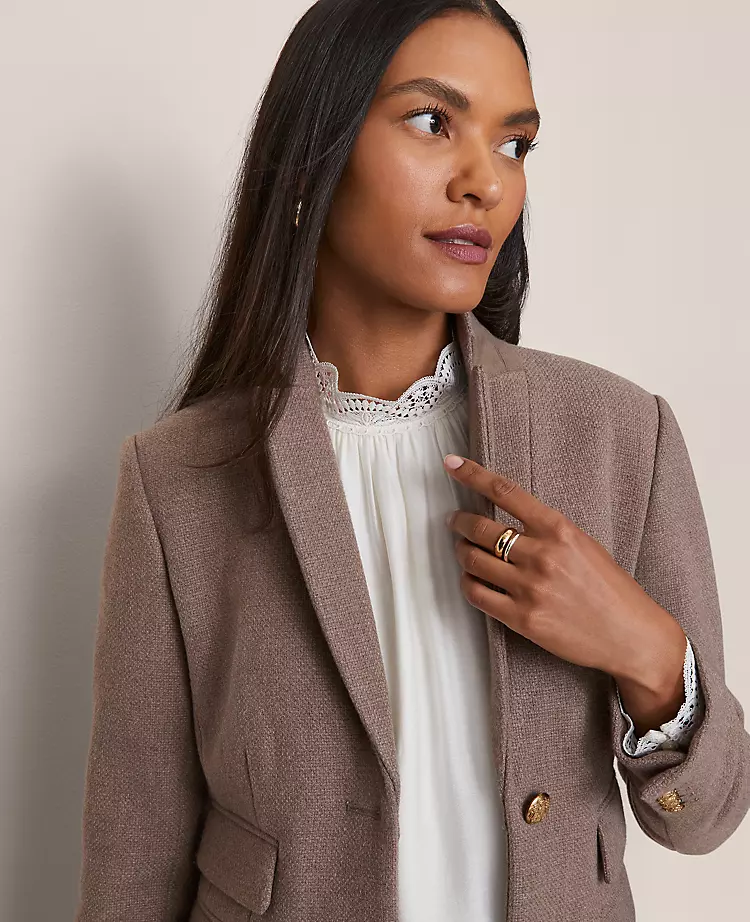 Petite Greenwich Tailored Blazer - Cardamom Heather 1 Petite Greenwich Tailored Blazer - Cardamom Heather
