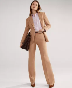 Tailored Women's Straight Leg Suit Pants in Sesame -Ann Taylor Store 853398 7003 MKTG2