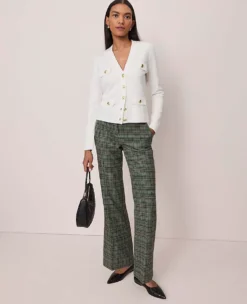The Jayne Trouser In Houndstooth Muted Moss -Ann Taylor Store 853413 522701 ALT3