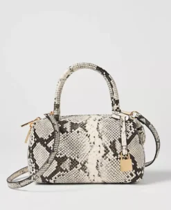 Elegant Snake Print Mini Crossbody Bag in Black