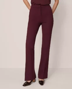 Petite Skinny Flare Pants in Ponte Poised Plum -Ann Taylor Store 853457 9536 ALT1