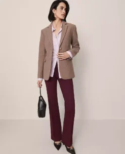Petite Skinny Flare Pants in Ponte Poised Plum -Ann Taylor Store 853457 9536 ALT3