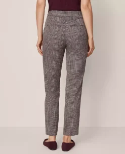Petite High Rise Tapered Ankle Pant in Black & Brown Plaid -Ann Taylor Store 853469 019339 ALT2