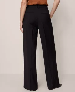 Petite Side Button Wide-Leg Pants in Classic Black -Ann Taylor Store 853493 2222 ALT2