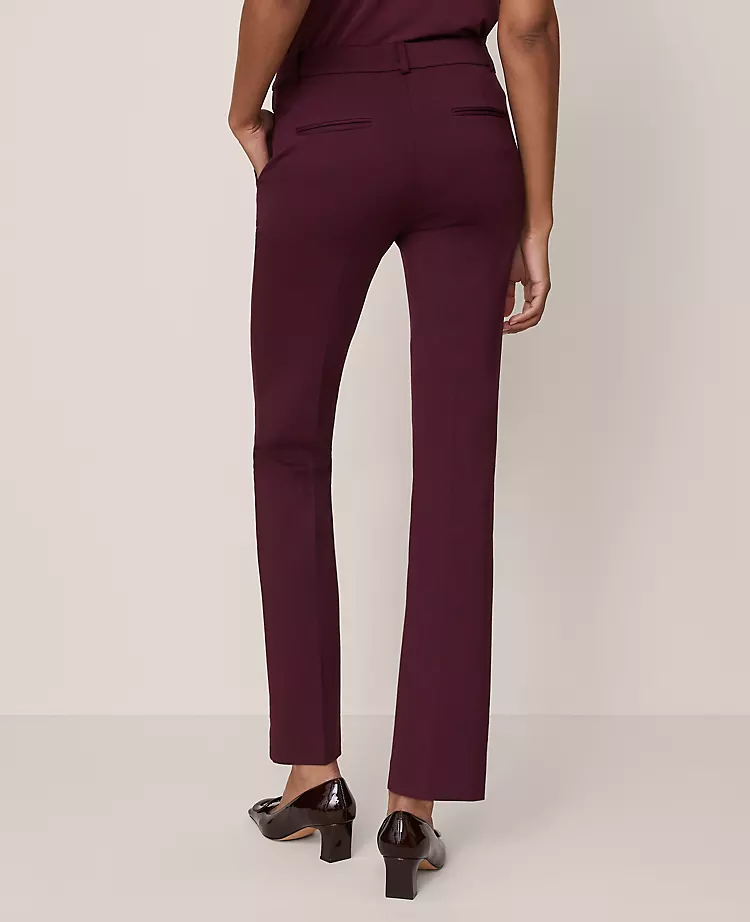 Tailored Petite Straight Leg Ponte Pants in Poised Plum 3 Tailored Petite Straight Leg Ponte Pants in Poised Plum - Image 3