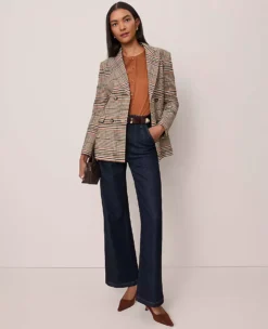 Petite Fitted Belted Plaid Blazer - Professional Workwear Jacket 11 Petite Fitted Belted Plaid Blazer - Professional Workwear Jacket -Ann Taylor Store 853521 522811 ALT3