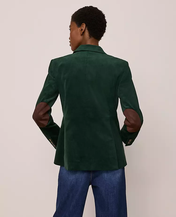 Petite Pine Grove Wool Blend Blazer with Faux Suede Elbow Patches 3 Petite Pine Grove Wool Blend Blazer with Faux Suede Elbow Patches - Image 3