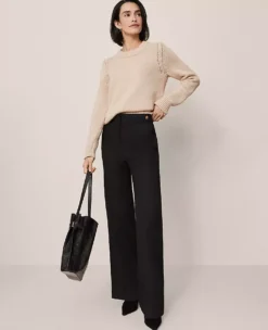 Petite Tailored Wide-Leg Trousers in Classic Black