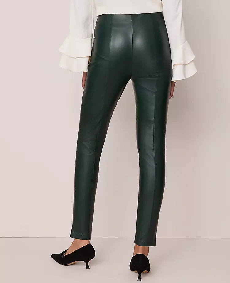 The Seamed Button Legging In Faux Leather Pine Grove 3 The Seamed Button Legging In Faux Leather Pine Grove - Image 3