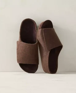 Haven Well Within Felted Wool Slides in Marl Brown Heather