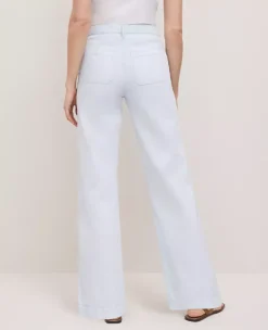 Relaxed High-Rise Wide-Leg Jeans with Patch Pockets - Washed Blue -Ann Taylor Store 856764 018749 ALT2