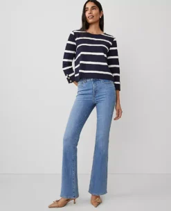 Petite Mid-Rise Bootcut Jeans in Light Indigo Wash