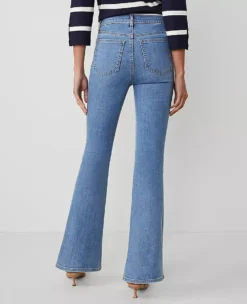 Petite Mid-Rise Bootcut Jeans in Light Indigo Wash -Ann Taylor Store 856768 7956 ALT2
