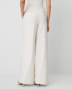 High Waisted Wide Leg Tan Textured Trousers - Professional Fit 5 High Waisted Wide Leg Tan Textured Trousers - Professional Fit -Ann Taylor Store 856864 0144 ALT2