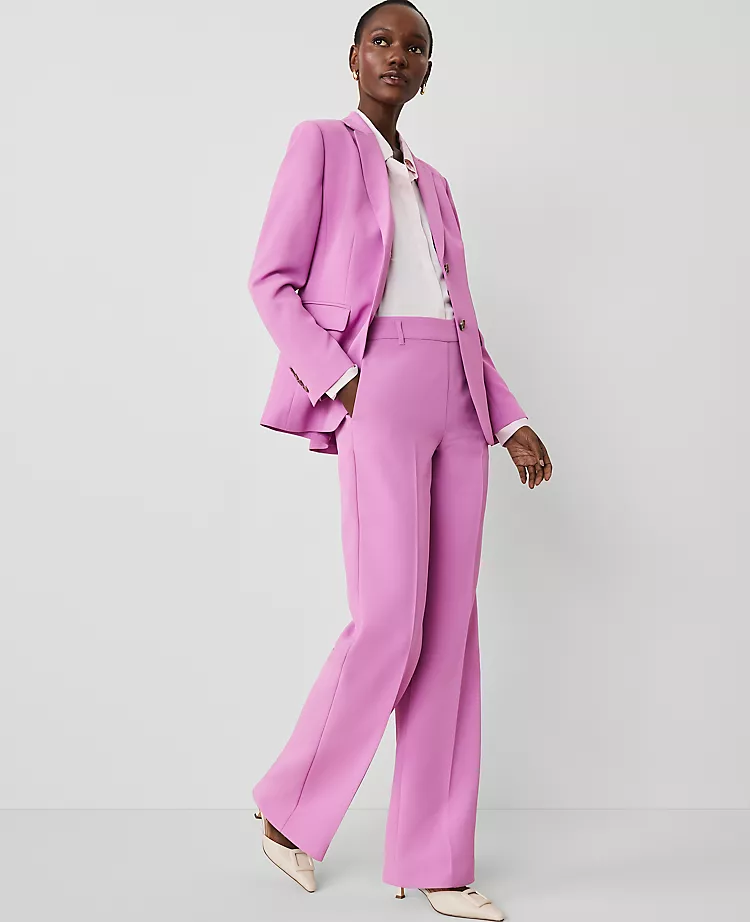 Petite High-Rise Straight Leg Fluid Crepe Pants - Orchid Glow 1 Petite High-Rise Straight Leg Fluid Crepe Pants - Orchid Glow