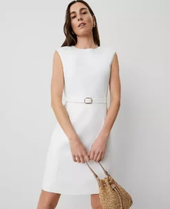 Elegant Petite Belted Shift Dress in Breathable Linen Blend 5 Elegant Petite Belted Shift Dress in Breathable Linen Blend -Ann Taylor Store 857019 9000 ALT2