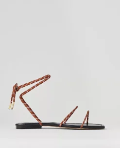Ann Taylor Weekend Collection Strappy Bungee Cord Sandals - Midnight Mahogany