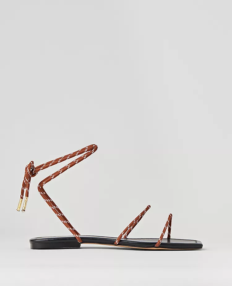Ann Taylor Weekend Collection Strappy Bungee Cord Sandals - Midnight Mahogany 1 Ann Taylor Weekend Collection Strappy Bungee Cord Sandals - Midnight Mahogany