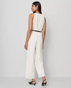 Belted Halter Jumpsuit Winter White 5 Belted Halter Jumpsuit Winter White -Ann Taylor Store 857078 9192 ALT1
