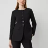 Women's Black Seasonless Stretch Curved Hem Jacket
