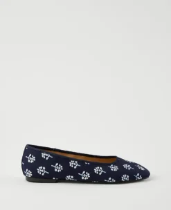 Ann Taylor Weekend Floral Ballet Flat in Night Sky