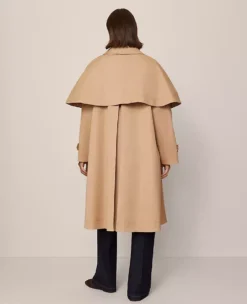 Removable Cape Trench Coat in Cafe Au Lait -Ann Taylor Store 857180 5824 ALT1