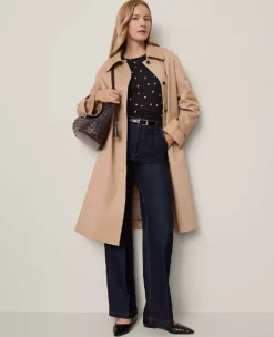 Removable Cape Trench Coat in Cafe Au Lait -Ann Taylor Store 857180 5824 ALT4