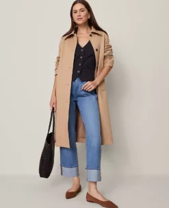 Removable Cape Trench Coat in Cafe Au Lait -Ann Taylor Store 857180 5824 ALT6