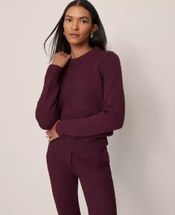 Chunky Wedge Sweater Poised Plum