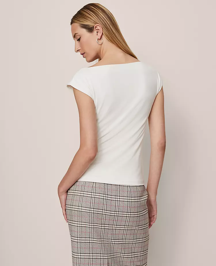 Sleeveless Boatneck Top Winter White 2 Sleeveless Boatneck Top Winter White - Image 2