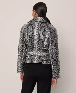 Snake Print Belted Trench Coat Black/ Neutral Snakeskin 6 Snake Print Belted Trench Coat Black/ Neutral Snakeskin -Ann Taylor Store 857220 019856 ALT1