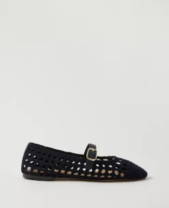 Woven Mary Jane Ballet Flat in Night Sky - Comfortable & Chic
