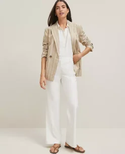 Petite Winter White Flare Trousers - Slim Fit Tailored Leg