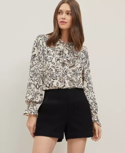 Petite Classic Black Denim Side-Zip Shorts