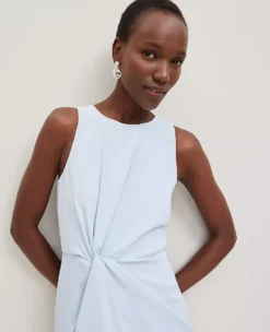 Petite Crepe Twist Sheath Dress in Zephyr Blue -Ann Taylor Store 857474 1286 ALT2